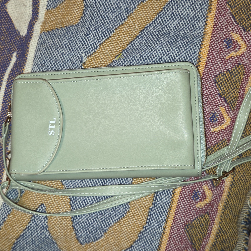 STL Light Green Clutch Wallet Crossbody Bag